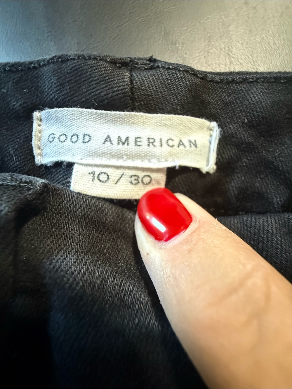 Good American Good Waist Button Fly Skinny Jeans Black 10/30
